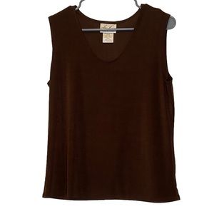 Chocolate brown sleeveless blouse